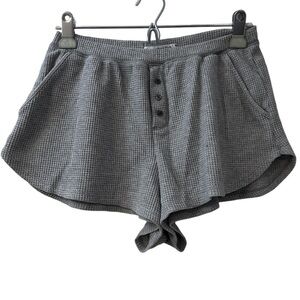 Abercrombie & Fitch Gray Waffle Knit Lounge Shorts with Buttons M